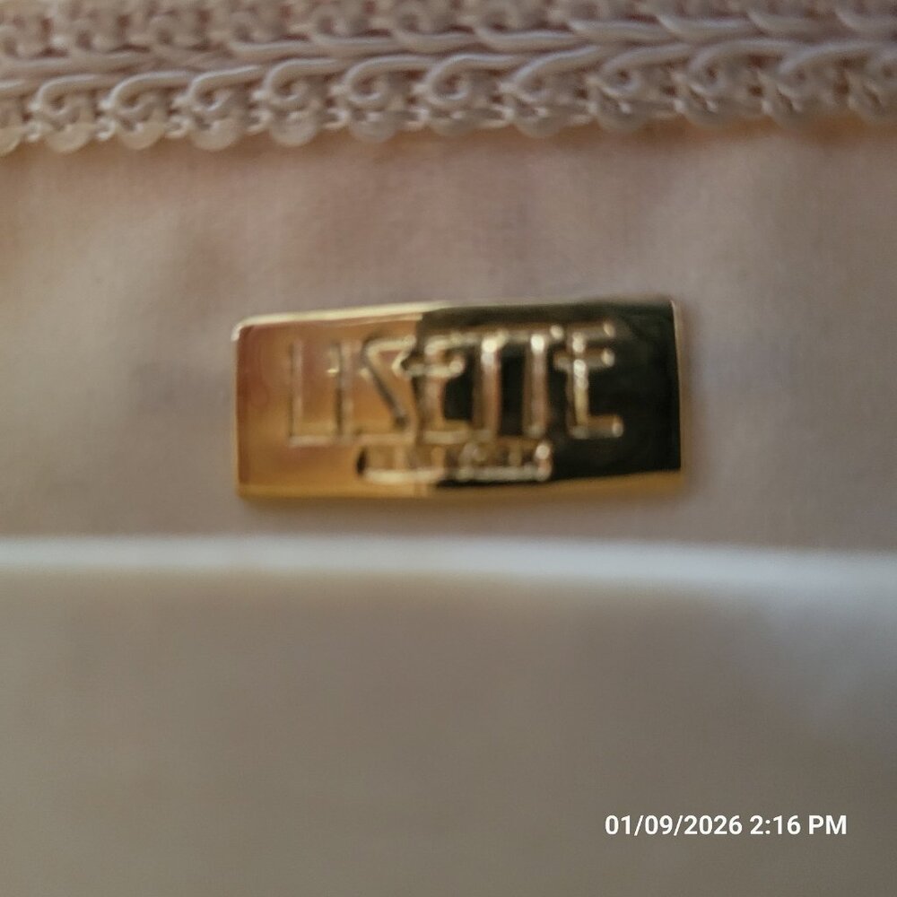 Lisette Mother Of Pearl Hard Lucite Shell Clutch Purse - Picture 4 of 6